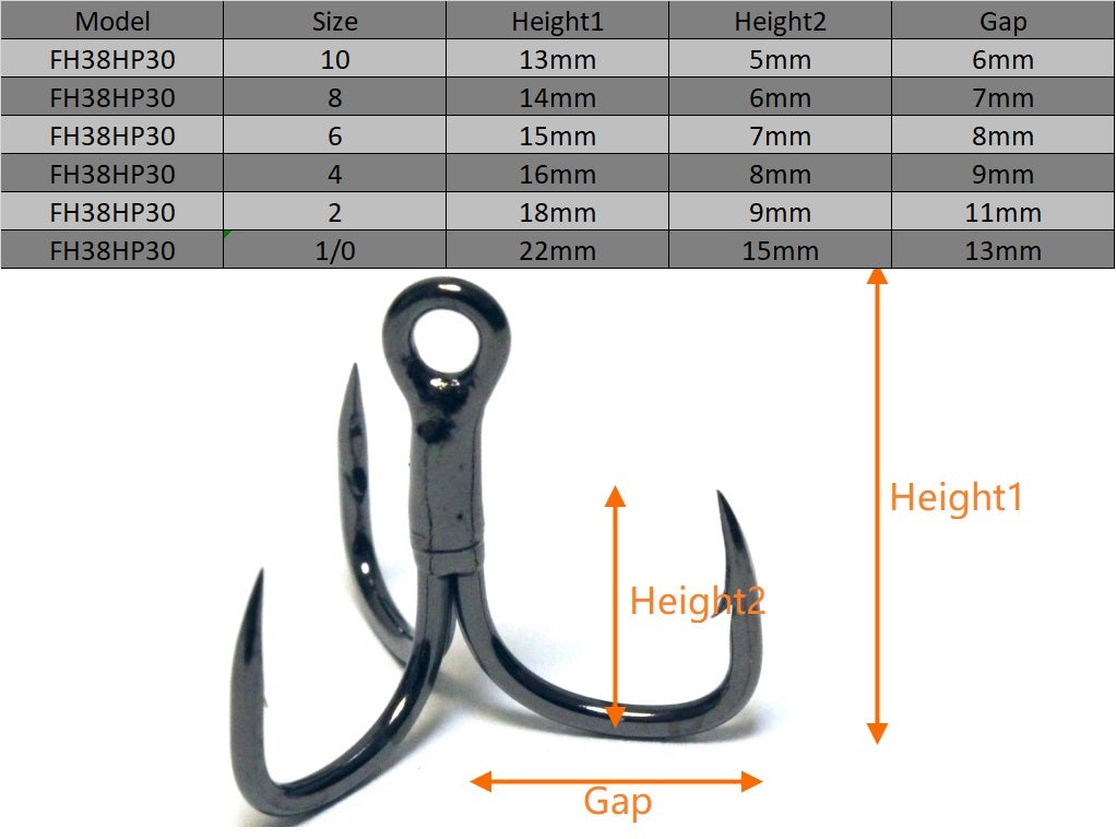 Fishing Lures Accessories Treble Hooks Short Shank FH38HP30 (30 hooks – wLure Fishing Lures Accessories Treble Hooks Short Shank FH38HP30 (30 hooks – wLure