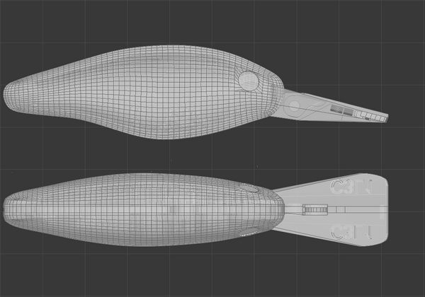 wLure 3D Fishing Lure Blank Crankbait C3 2 1/2 inch 65mm